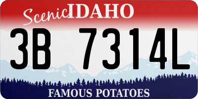 ID license plate 3B7314L