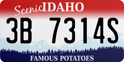 ID license plate 3B7314S