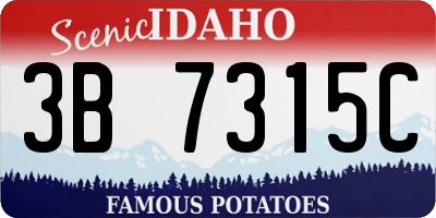 ID license plate 3B7315C