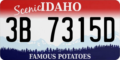 ID license plate 3B7315D