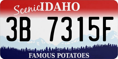 ID license plate 3B7315F