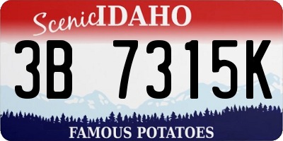 ID license plate 3B7315K