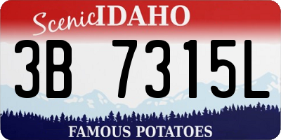 ID license plate 3B7315L