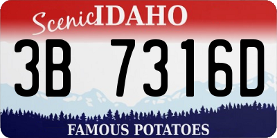 ID license plate 3B7316D