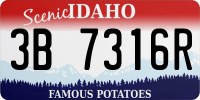 ID license plate 3B7316R