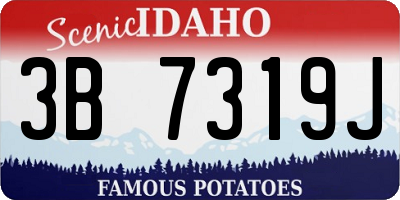 ID license plate 3B7319J