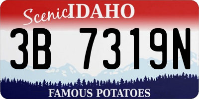 ID license plate 3B7319N