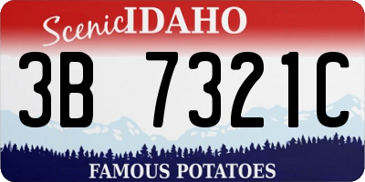 ID license plate 3B7321C