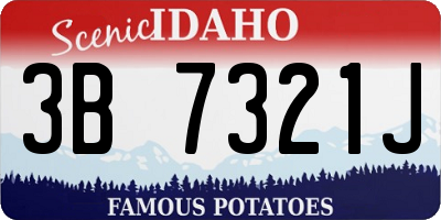 ID license plate 3B7321J