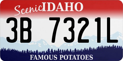 ID license plate 3B7321L