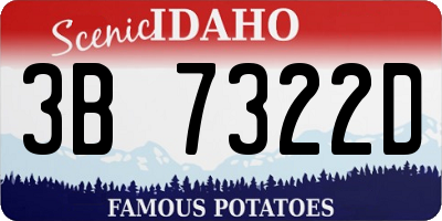 ID license plate 3B7322D