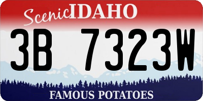 ID license plate 3B7323W