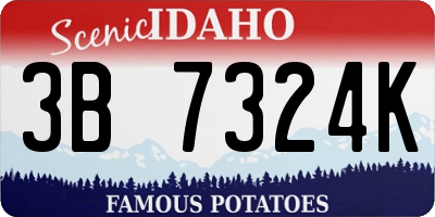 ID license plate 3B7324K