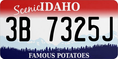 ID license plate 3B7325J