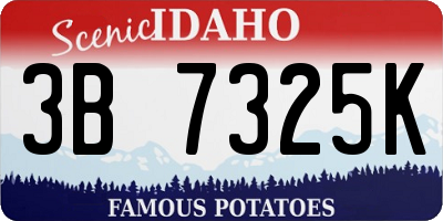 ID license plate 3B7325K
