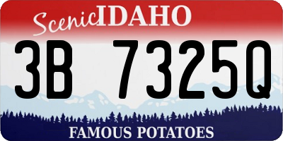 ID license plate 3B7325Q