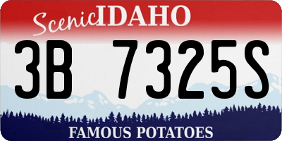 ID license plate 3B7325S