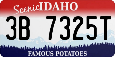 ID license plate 3B7325T