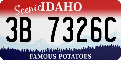 ID license plate 3B7326C
