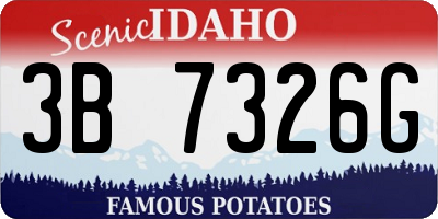 ID license plate 3B7326G