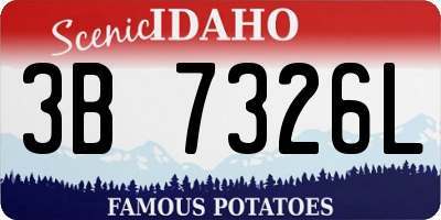 ID license plate 3B7326L