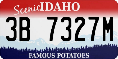 ID license plate 3B7327M