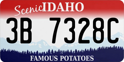 ID license plate 3B7328C
