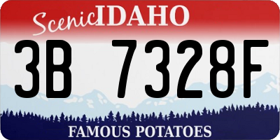ID license plate 3B7328F