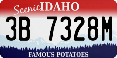 ID license plate 3B7328M