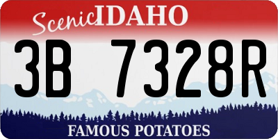 ID license plate 3B7328R