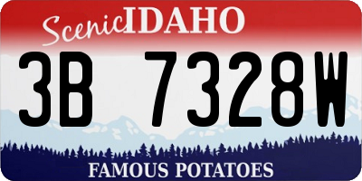 ID license plate 3B7328W