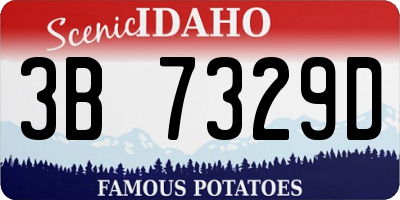 ID license plate 3B7329D