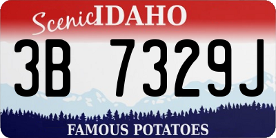 ID license plate 3B7329J
