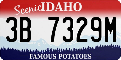 ID license plate 3B7329M
