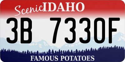 ID license plate 3B7330F