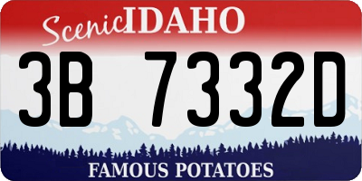 ID license plate 3B7332D