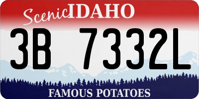 ID license plate 3B7332L