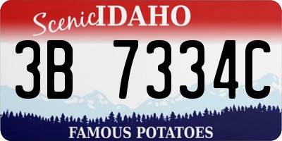 ID license plate 3B7334C