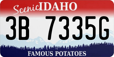 ID license plate 3B7335G