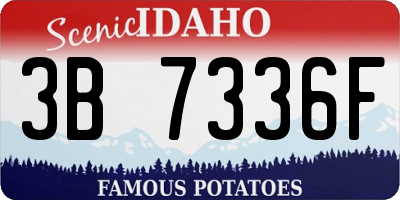 ID license plate 3B7336F