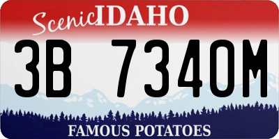 ID license plate 3B7340M