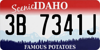 ID license plate 3B7341J