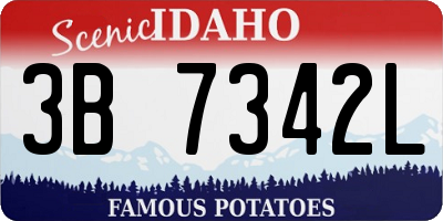 ID license plate 3B7342L