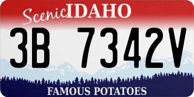 ID license plate 3B7342V