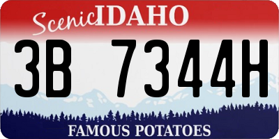 ID license plate 3B7344H