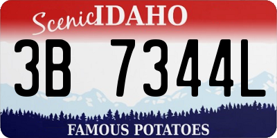 ID license plate 3B7344L