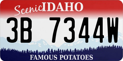 ID license plate 3B7344W