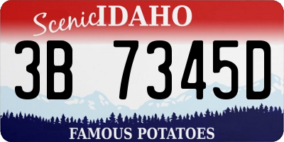 ID license plate 3B7345D