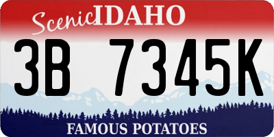 ID license plate 3B7345K