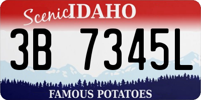 ID license plate 3B7345L